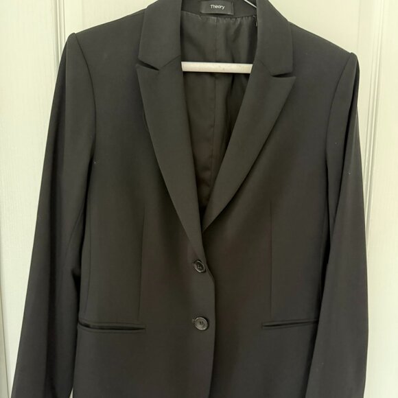 Theory Blazer Classic Black 2 Button Size 8 - Picture 4 of 5
